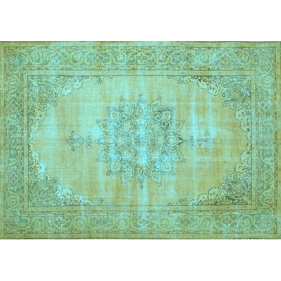 Ahgly Company Indoor Rectangle Persian Light Blue Traditional Area Rugs, 5' x 8'
