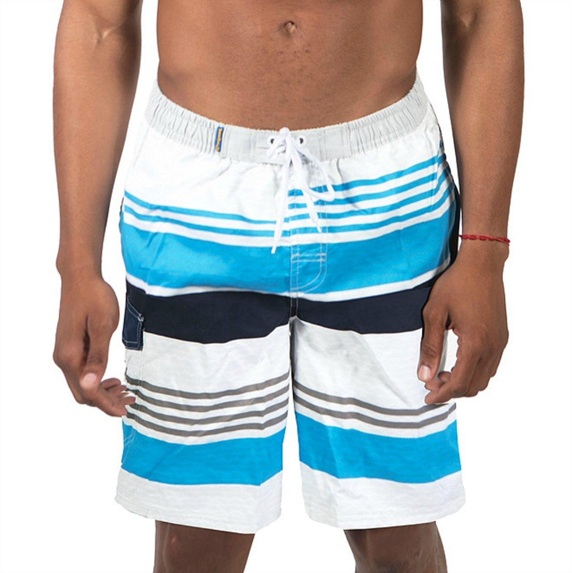 Mens Swim Shorts in Green & Cream Stripe sizes XL or XXL
