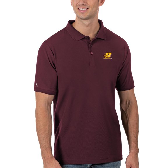 Men's Antigua Maroon Central Michigan Chippewas Legacy Pique Polo