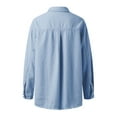 thumbnail image 4 of Summer Tops for Women, Womens Shirts, Trendy Women's Casual Denim Shirt with Fringed Edges for Everyday Wear and Stylish Outfits, 4 of 6