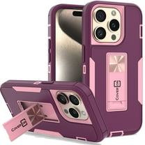 CoverON For Apple iPhone 15 Pro Case, Military Grade Heavy Duty Full Body Phone Kickstand Cover, Violet Purple