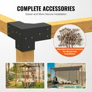 SKYSHALO 4x4 Pergola Bracket Kit 3-Way Woodworks DIY Post for Gazebos 4 pcs