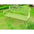 thumbnail image 2 of 50" Outdoor Metal Garden Bench with Butterfly Backrest Design - Green, 2 of 8