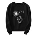 thumbnail image 4 of MSJUHEG Sweaters for Women Womens Sweaters Hoodies for Women Long Sleeve Shirts for Women's Fashion Print Long-sleeved Hooded Sweatshirt Casual Blouse Pullover Black L, 4 of 6