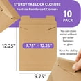thumbnail image 2 of Natural Brown Tab Lock Rigid Mailers, Stay Flat Cardboard Envelopes, 10 Count, 9.75 x 12.25 in, 2 of 8
