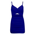 thumbnail image 5 of Vestido midi ajustado sexy para mujer: con aberturas, fruncido, poliéster-spandex, para discoteca/boda, tallas XS-L, 5 of 5