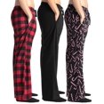 thumbnail image 4 of #followme Polar Fleece Pajama Pants for Men - (Pack of 3) 45960-B-M-SIOC (Medium, Three Pack - Buffalo Plaid Red, Solid Black, Candy Cane), 4 of 4