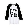 thumbnail image 1 of LOVE Pit Bull Dog Unisex 3/4 Sleeves Baseball Raglan T-Shirt Tee White Black Large, 1 of 4