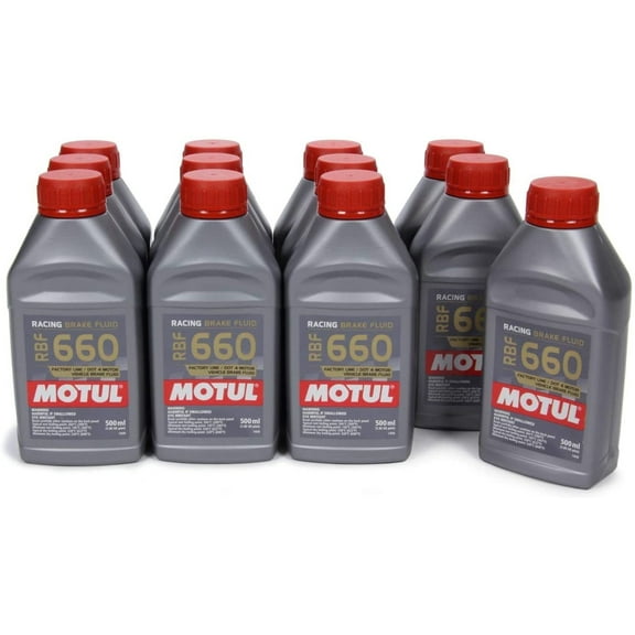 Motul 101667-12PK RBF 660 Factory Line Dot-4 100 Percent Synthetic Racing Brake Fluid - 500 ml, (Case Pack of 12)