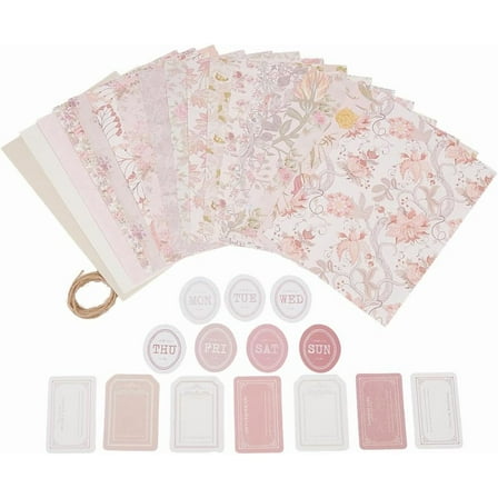 1 set Scrapbook Paper Kits Scrapbook Paper Pads and Stickers for DIY Scrapbooking Pink 32~160x36~149x0.18~0.2mm