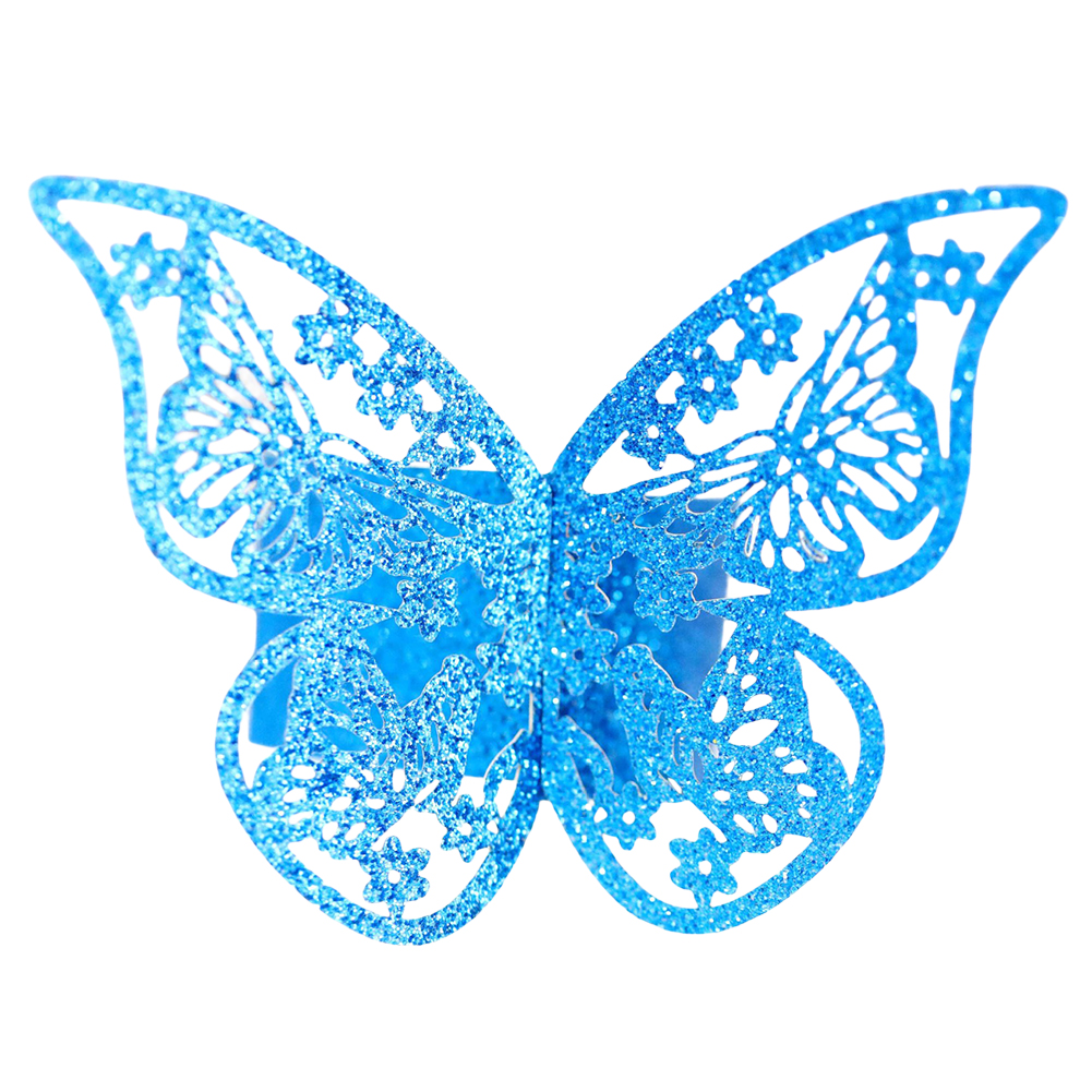 Uposao 50PCS Napkin Rings 3D Butterfly Paper Napkin Ring for Place