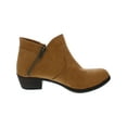 block heel booties brown