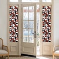 thumbnail image 2 of Red Grey Window Privacy Film, Abstract Retro Middle Century Geometric Art Static Cling UV Sun Blocking Heat Control Window Tint, Non-Adhesive One Way Windows Privacy Cover 17.7''x78.7'', 2 of 7