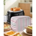 thumbnail image 4 of Pink Grey Stripe Toaster Cover 2 Slice, Small Kitchen Appliance Covers, Farmhouse Minimalist Striped Toaster Oven Cover with Loop, Bread Machine Cover Polyester Dust Cover Protection, 4 of 4
