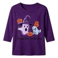 thumbnail image 4 of Yuhangmm Halloween Shirts for Women Casual Women T Shirts Short Sleeve Crew Neck Graphic Print for Everyday Comfort and Style Purple XXL, 4 of 4