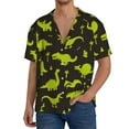 thumbnail image 3 of KLL Cute Cartoon Dinosaurs Print Men's Shirt Short Sleeve Button Down Summer Cuba Beach Shirts- 4X-Large, 3 of 7