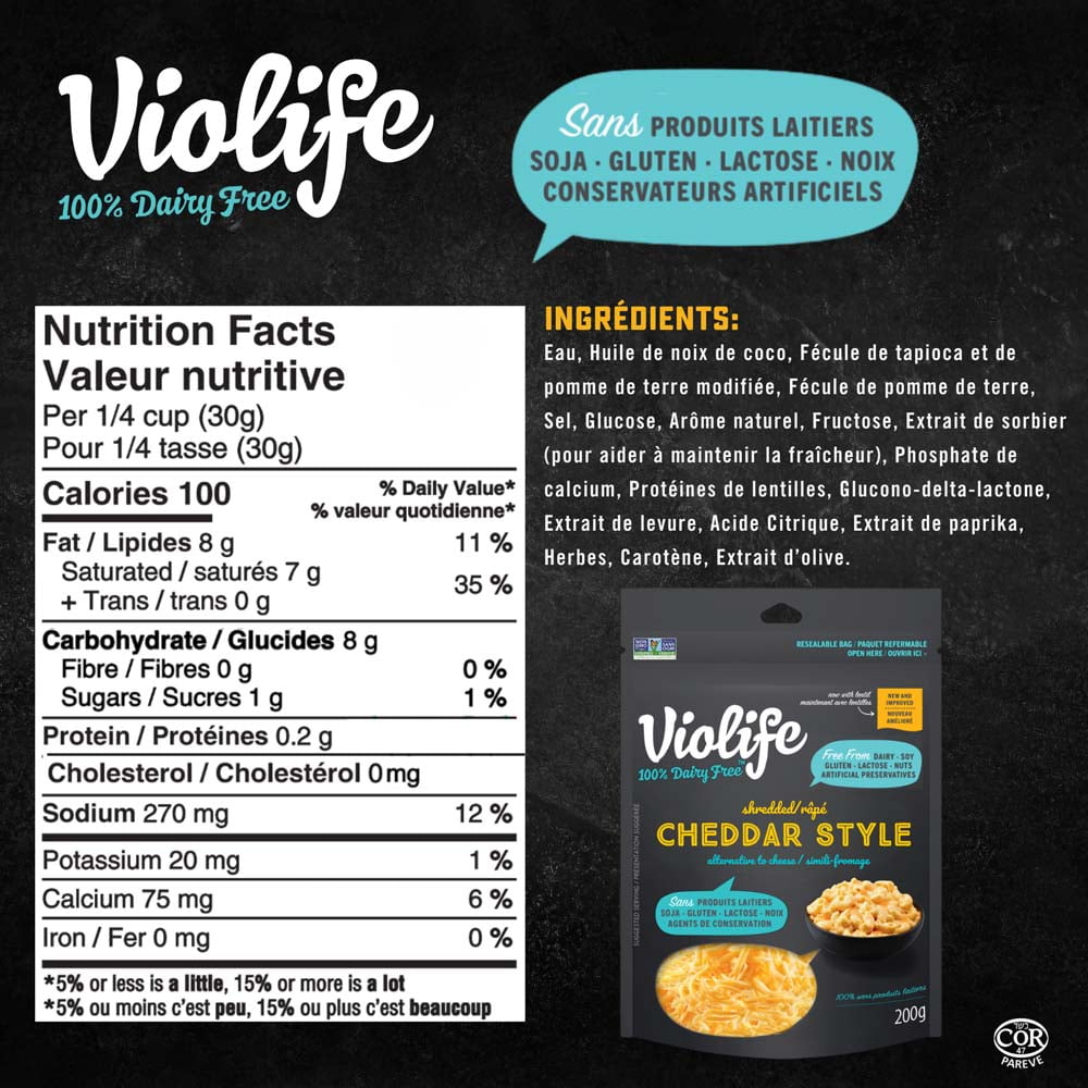 Violife Style Cheddar Râpé 200g VIOLIFE CHEDDAR VÉGAN Râpé 200g