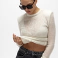 thumbnail image 5 of Epligg Fashion - Jersey de punto de manga larga para mujer, informal, cuello redondo, ajustado, fino, para invierno, 2024, 5 of 5