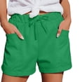thumbnail image 2 of Afdoent Shorts For Women Straight Leg Fashion Casual Shorts With Pockets Elastic Waist Sports Loose Summer Vacation Going Out, 2 of 7