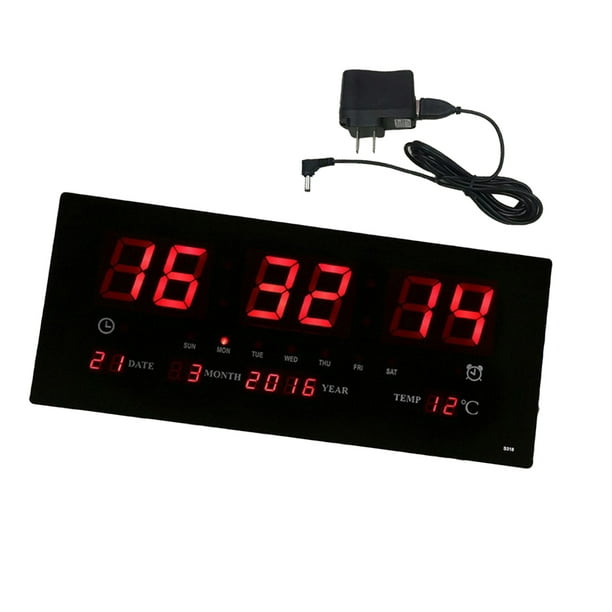 Reloj De Pared Digital Tiempo Calendario Temperatura Reloj Despertador Electrico Nos Sunnimix Reloj de pared LED digital Walmart en linea