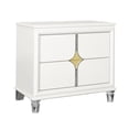 thumbnail image 2 of Square Nightstand with Acrylic & Stainless Legs / Bedroom Use / Gold - Trimmed Drawers, 2 of 2
