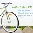 thumbnail image 2 of Hybrid Bike 700C for Men and Women, Single Speed Road Bike for Adults, City Bicycle with Disc Brake, 85% Pre-assembled, Green, 2 of 5