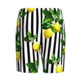 thumbnail image 5 of Naloa Lemons on Striped Men's Short Pajama Pants, Lounge Comfort Shorts with Elasticized Waistband and Side Pockets - 3X-Large, 5 of 9