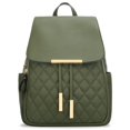 thumbnail image 4 of Mochila KKXIU acolchada de piel moderna para mujer, color verde oliva, 4 of 7