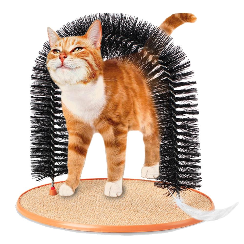 self brushing cat toy