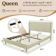 thumbnail image 4 of Queen Size Upholstered Bed Frame,40.9" High Headboard,Strong Metal Frame,Wooden Slats Support,No Box Spring Needed,Easy Assembly,Linen Fabric,Beige, 4 of 10