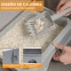 thumbnail image 3 of Largo Arenero/Inodoro para Gato con Pala,Removibles Plegable Arenero Cerrado 50*40*40cm,Caja de Arena para Mascotas(peso<13KG) con Puerta Superior&amp;Puerta Lateral Móvil de dos Direcciones,Desodorizante, 3 of 6