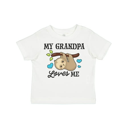 

Inktastic My Grandpa Loves Me with Sloth and Hearts Gift Toddler Boy or Toddler Girl T-Shirt