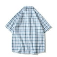 thumbnail image 2 of YYDGH Men's Plaid Short Sleeve Button Down Shirts Casual Cotton Classic Dress Shirts with Pocket Blue XL, 2 of 8