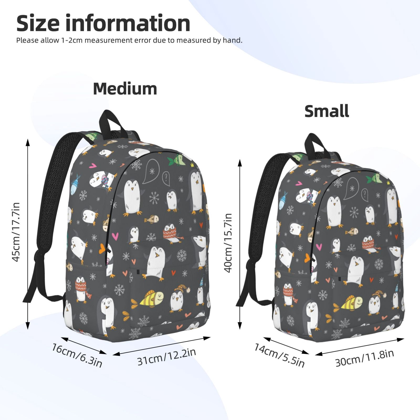 Travel Laptop Backpack - funny penguin Lightweight Canvas Backpack, Wear Resistant Computer Backpack Bag Fit {sizeName} Laptop for Men Women with Adjustable Padded Shoulder Straps