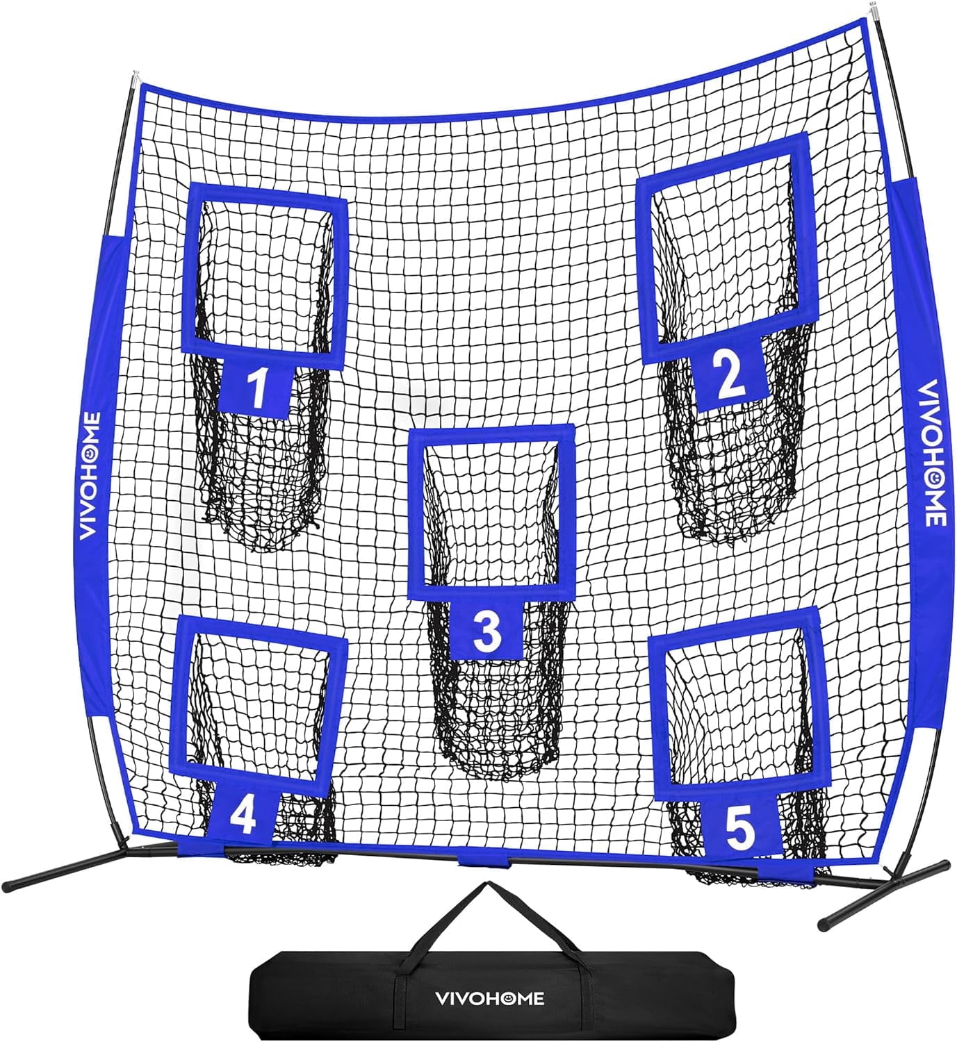 SPECSTAR Football Throwing Net, 7 x 7 ft Football Practice Net with 5 Throwing Target, Quarterback Training Equipment for Improving Throwing Accuracy, Includes Carry Bag
