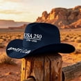 thumbnail image 4 of USA 250th Anniversary Cowboy Hat for Men Women Retro Felt Western Patriotic Hat America 250 Years Birthday Celebration Gift 1776-2026 Wide Brim Sun Cap, 4 of 5