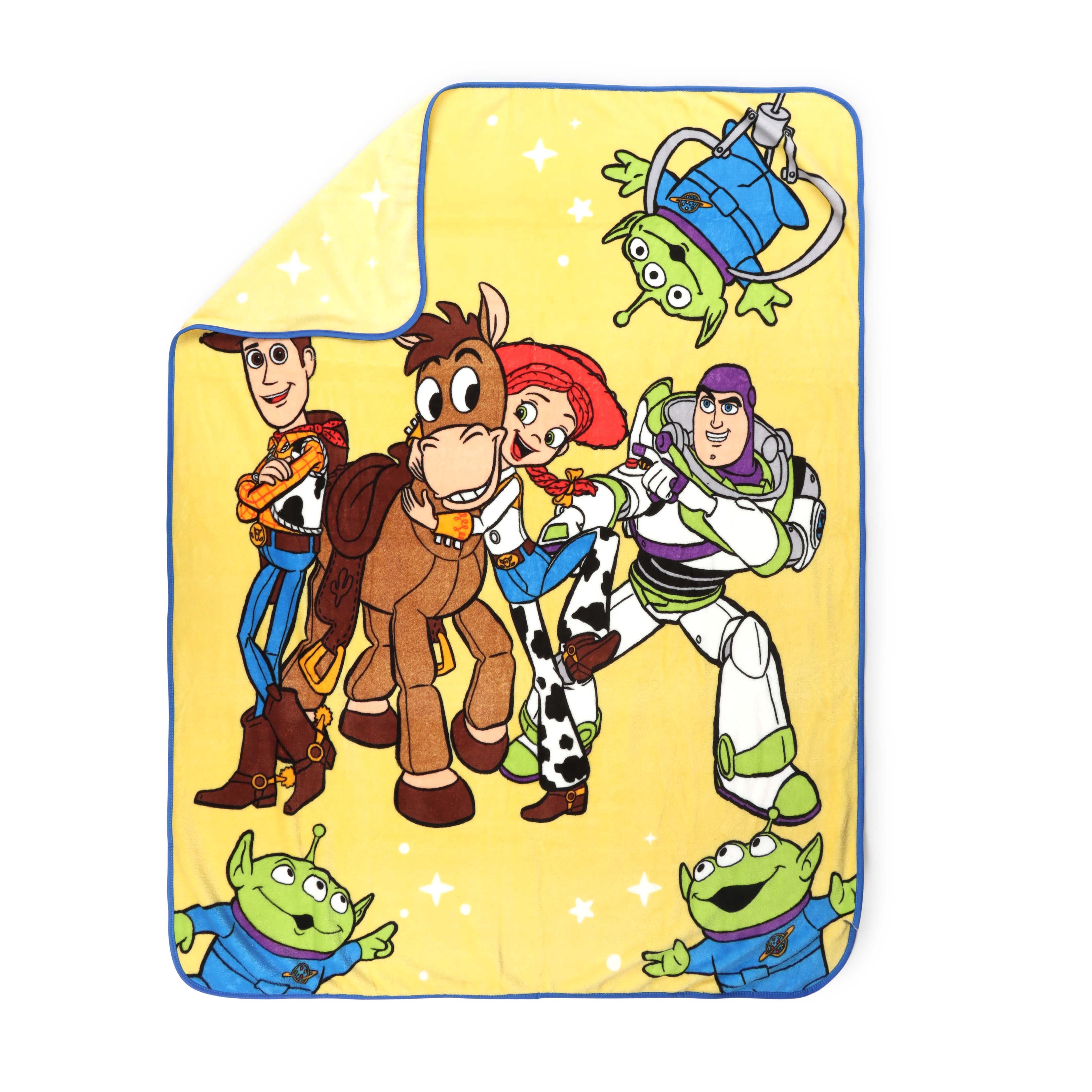 Toy Story Space Kids Throw Blanket, Soft Coral Fleece, Yellow, Disney, 46" x 60"