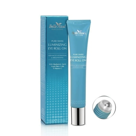 Swiss Eye - Belle Azul Pure Swiss Luminizing Eye Roll On Reduces Dark Circles, Puffiness and Brightens Eyes 15ml/0.5 fl.oz + Yes to Tomatoes Moisturizing Single Use Mask