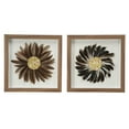 thumbnail image 3 of Decmode Eclectic Style Brown & Black Feather Shadow Box Wall Décor in Square Wood Frames, Set of 2: 15” x 15”, 3 of 6