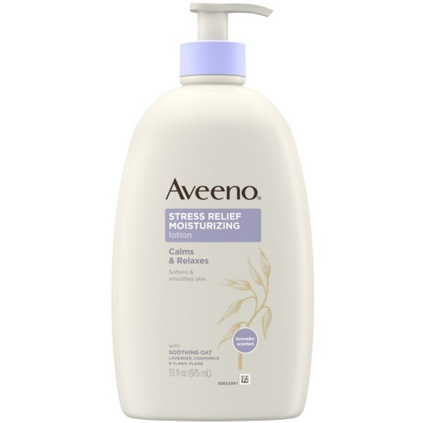3 Pack AVEENO Stress Relief Moisturizing Body Lotion with Lavender, Natural Oatmeal and