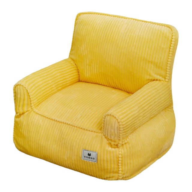 Sofá para gatos con cremallera, diseñado para gatos de interior, funda extraíble, duradero, lavable, moderno, 47 x 47 x 49 cm, cama suave y portátil p amarillo