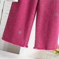 thumbnail image 4 of Wxirdiow Cute Outfits for Girls' 2 Piece Outfit Set Cropped Short Sleeve Top & Cargo Wide Leg Pants Casual Summer Outfits Hot Pink Size,5-6 Years, 4 of 7