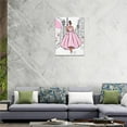 thumbnail image 6 of Black Girl Pink Canvas Wall Art African American Painting Wall Decor Fashion Women In Paris Eiffel Tower Pictures Modern Framed Prints Artwork for Girls Room Bathroom Bedroom 12"x16", 6 of 6