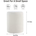 thumbnail image 4 of Get Style Ensemble Pouf Rond en Bouclé Paulo avec Siège Rembourré Confortable (Blanc), 4 of 5