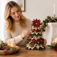 thumbnail image 3 of Pre‑Cut Fabric Patchwork Christmas Tree DIY Kit, Multiple Style Topper Quilt Craft Set, 3D Layered Self‑Standing Table Ornament, Holiday Gift for Quilting & Sewing Hobby Enthusiasts, 3 of 7