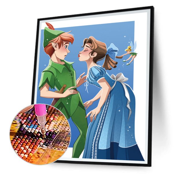 Cuadros Decorativos 5D bricolaje taladro redondo completo diamante pintura Disney hada Peter Pan decoración (sz2910) Tmvgtek embutido en tela
