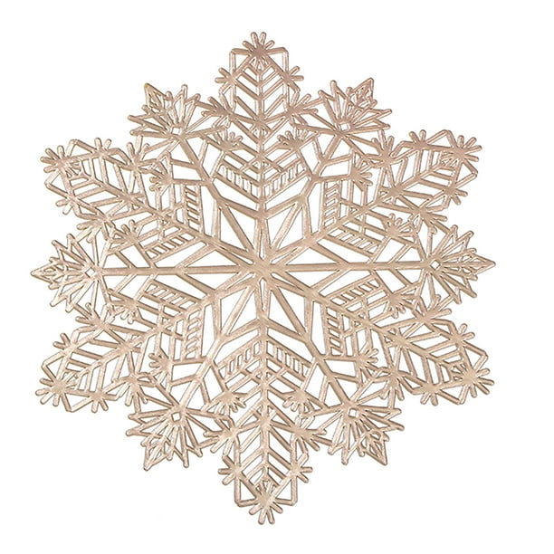 Snorda Gold Hollow Snowflake Placemat Pvc Hotel Decoration Table Mat 