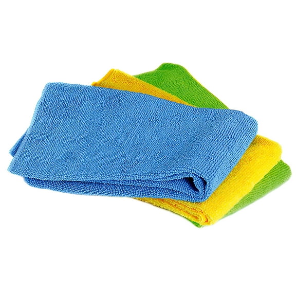 Norpro 15.75 by 15.75 Inch Microfiber Cloth, Set of 3, 15.75 inches x 15.75 inches, blue, yellow and green