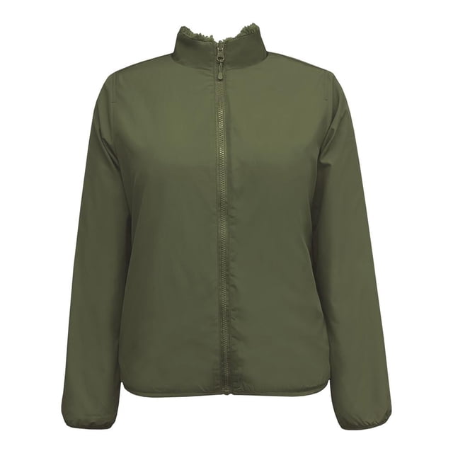Chamarra George para Mujer Reversible con Forro de Fur y Cuello Alto