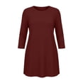 thumbnail image 6 of NominalSnug Womens Plus Size Nightgowns 3/4 Sleeve Sleepwear Crewneck Nightdress Loose Comfy Homewear, 6 of 8